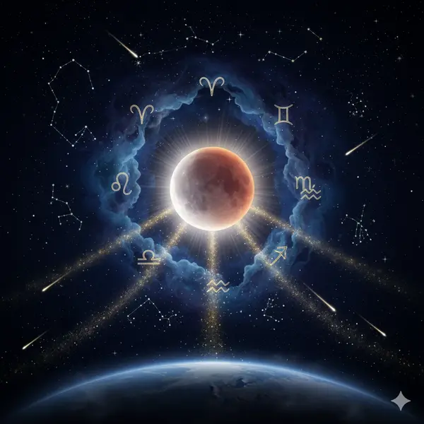 Lunar Eclipse 2025 astrology predictions for love, career, and health by Shivdham Astrologer.