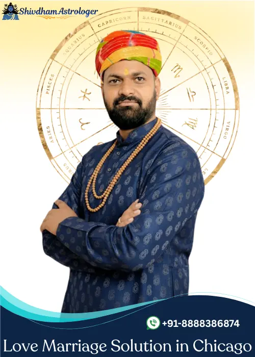 Love marriage solution in Chicago by expert astrologer helping couples overcome relationship and family problems.