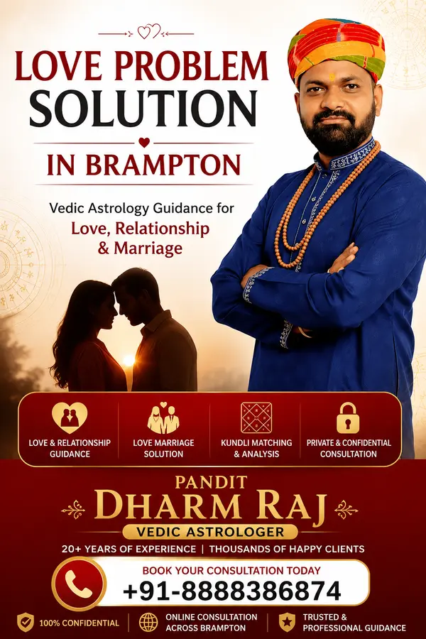 Love Problem Solution in Brampton by trusted Indian Vedic Astrologer