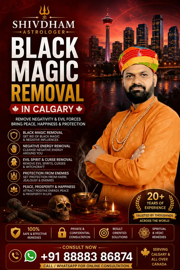 Black Magic Removal in Calgary by trusted Indian Vedic Astrologer offering spiritual guidance and horoscope consultation.