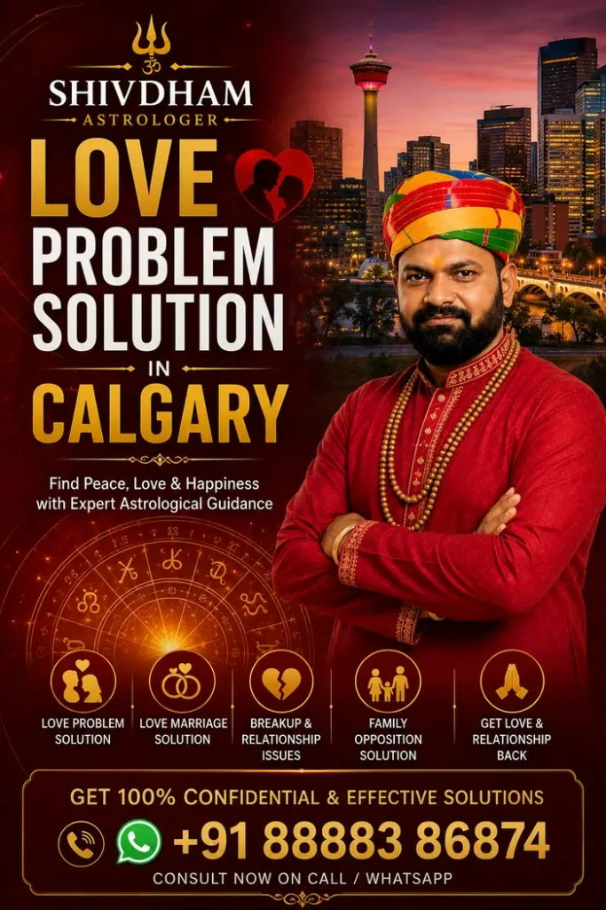 Love Problem Solution in Calgary by trusted Indian Vedic Astrologer for relationship and marriage guidance.