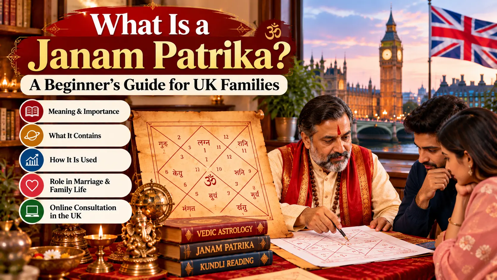 Janam Patrika Vedic birth chart explained for Indian families living in the UK